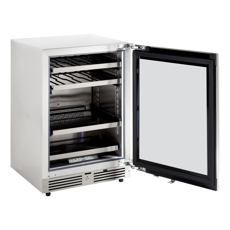Landmark 24 Inch Wide Single Zone Wine and Beverage Cooler with Alternating (Blue, White, Amber) LED lighting, Door Alarm, Touch Control Panel and Lockable Right Hinged Door - L3024UI1MPR-RH
