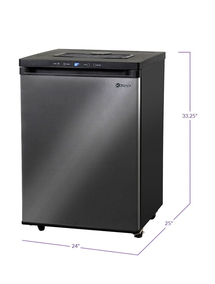 Kegco 24" Wide Black Stainless Steel Digital Kegerator - Cabinet Only - MDK-309X-01