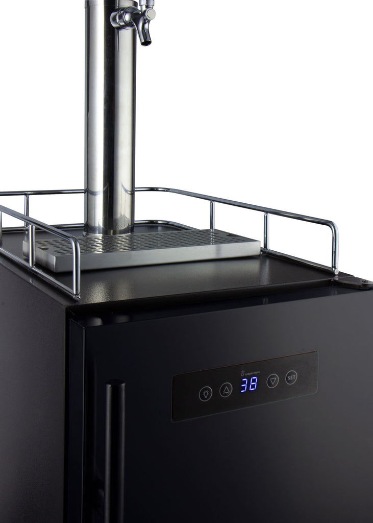 Kegco 15" Wide Homebrew Single Tap Black Commercial Kegerator - HBK15BBRNK