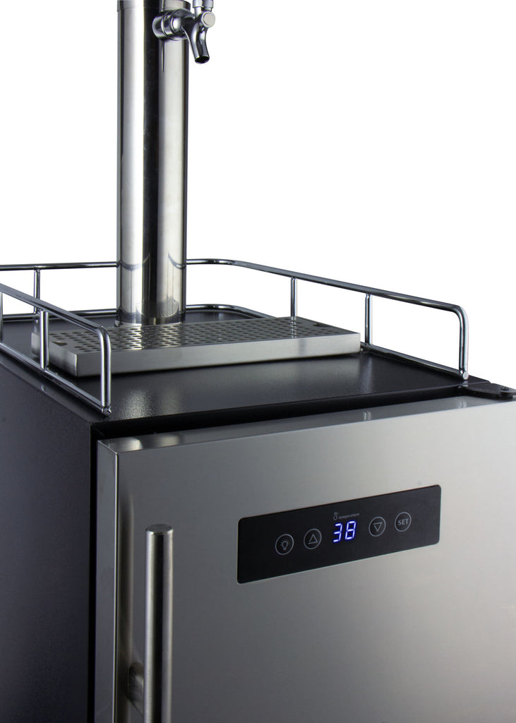 Kegco 15" Wide Single Tap Stainless Steel Commercial Kegerator - SLK15BSRNK