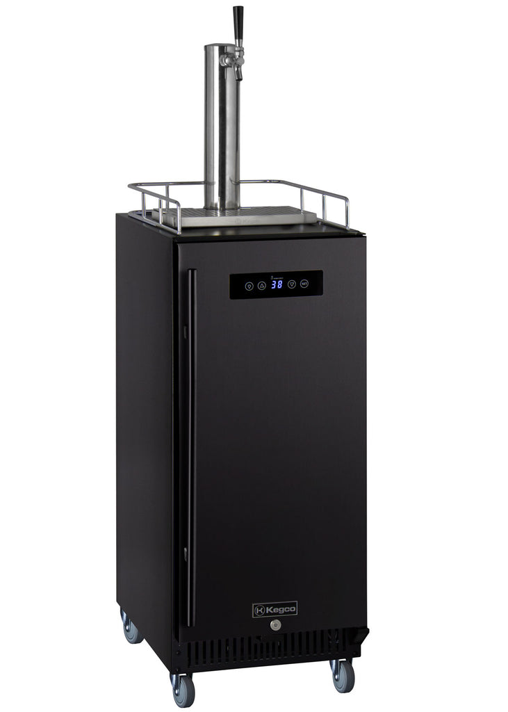 Kegco 15" Wide Homebrew Single Tap Black Commercial Kegerator - HBK15BBRNK