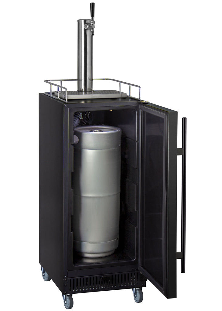 Kegco 15" Wide Single Tap Stainless Steel Commercial Kegerator - SLK15BSRNK