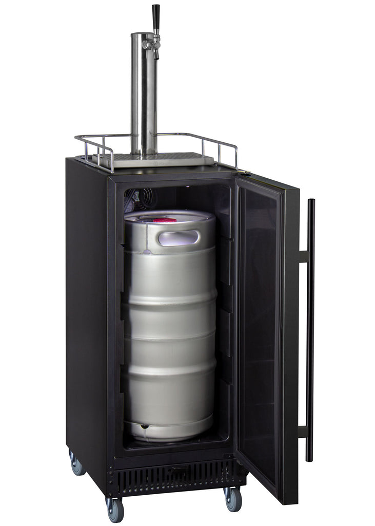 Kegco 15" Wide Single Tap Stainless Steel Commercial Kegerator - SLK15BSRNK