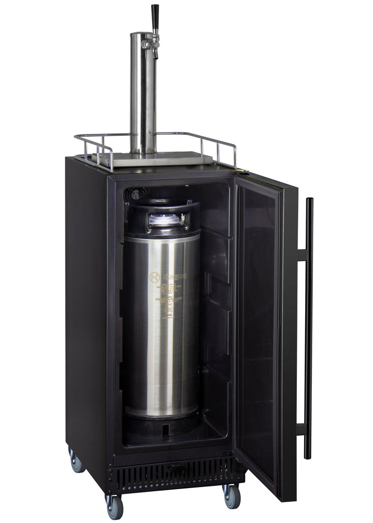 Kegco 15" Wide Single Tap Stainless Steel Commercial Kegerator - SLK15BSRNK