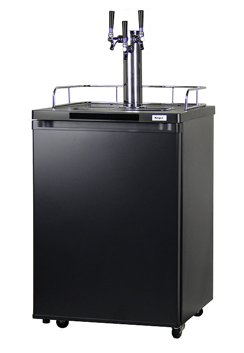 Kegco 24" Wide Homebrew Triple Tap Black Kegerator - HBK209B-3NK - Wine Cooler City