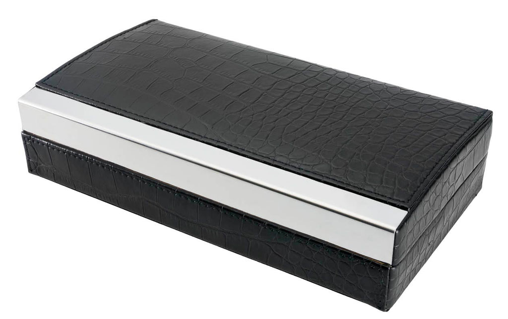 Visol Mapleton Black Leather Cigar Travel Humidor - Wine Cooler City
