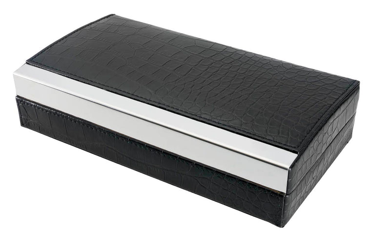 Visol Mapleton Black Leather Cigar Travel Humidor - Wine Cooler City