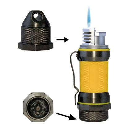 Visol Storm Gunmetal / Yellow High Altitude Windproof Lighter - Wine Cooler City