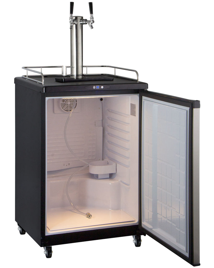 Kegco 24" Wide Homebrew Dual Tap Stainless Steel Commercial/Residential Kegerator - HBK163S-2NK