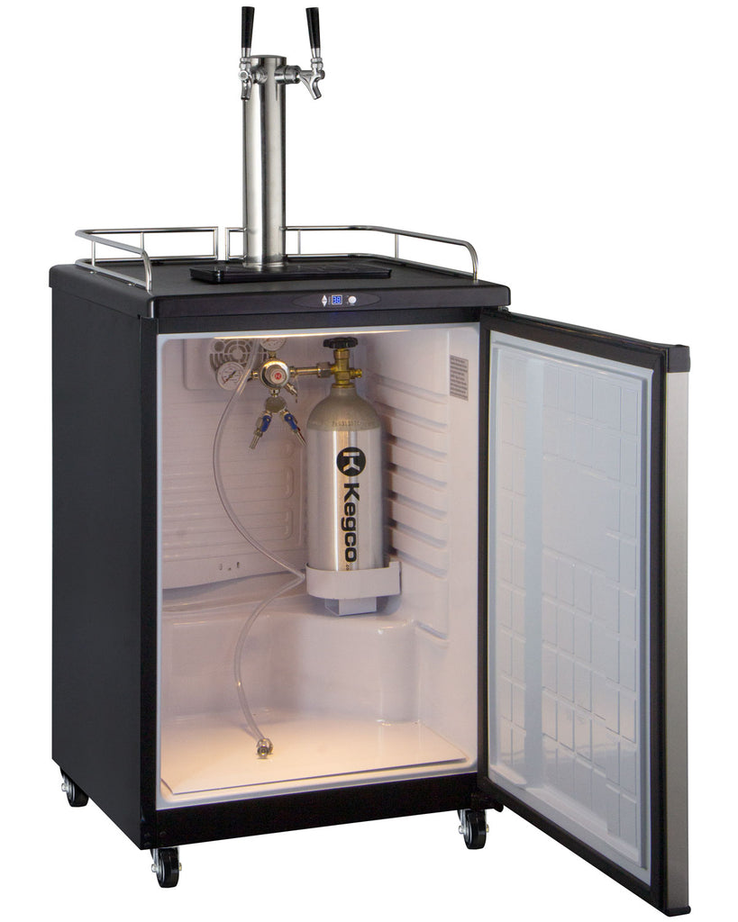 Kegco 24" Wide Cold Brew Coffee Dual Tap Stainless Steel Commercial/Residential Kegerator - ICZ163S-2NK