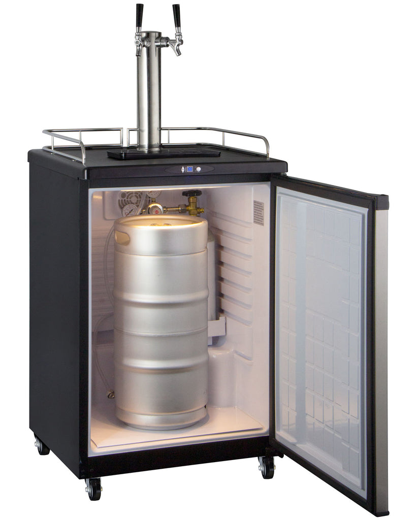 Kegco 24" Wide Cold Brew Coffee Dual Tap Stainless Steel Commercial/Residential Kegerator - ICZ163S-2NK