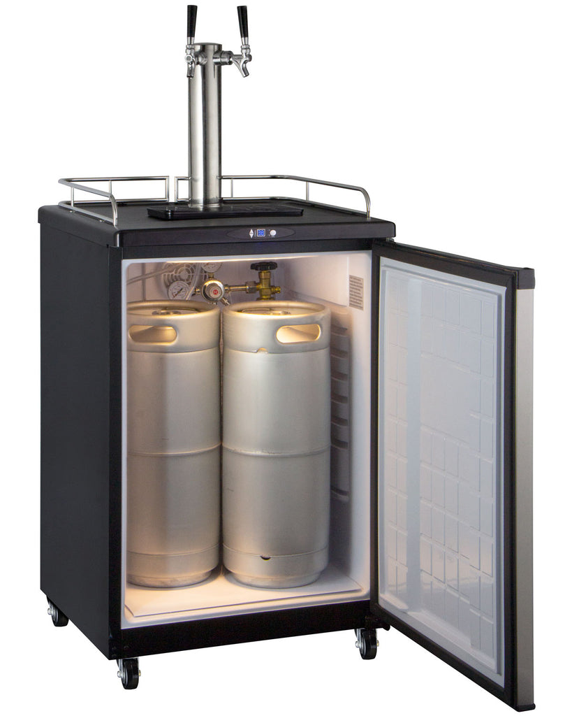 Kegco 24" Wide Cold Brew Coffee Dual Tap Stainless Steel Commercial/Residential Kegerator - ICZ163S-2NK