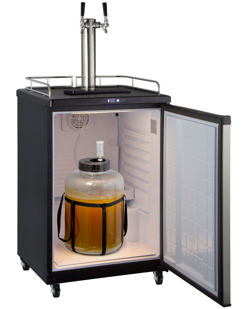 Kegco 24" Wide Homebrew Dual Tap Stainless Steel Commercial/Residential Kegerator - HBK163S-2NK