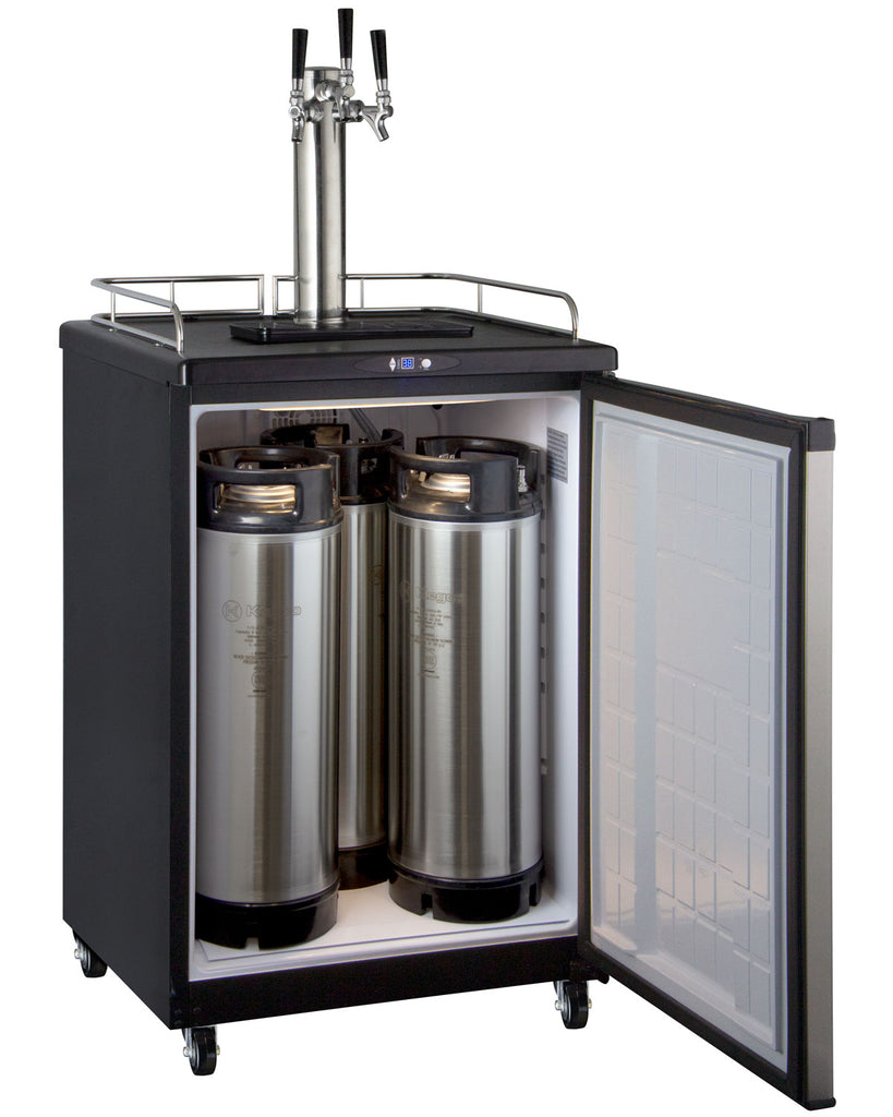 Kegco 24" Wide Homebrew Triple Tap Stainless Steel Commercial/Residential Kegerator - HBK163S-3NK