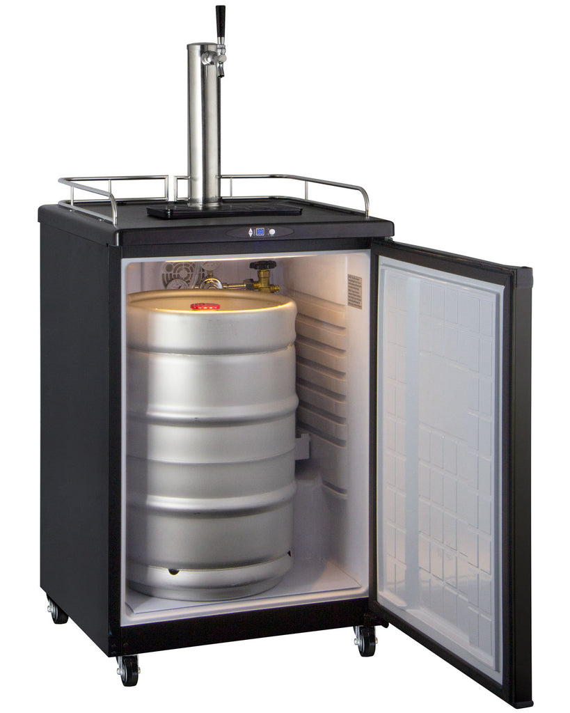 Kegco 24" Wide Kombucha Single Tap Black Commercial/Residential Kegerator - KOM163B-1NK