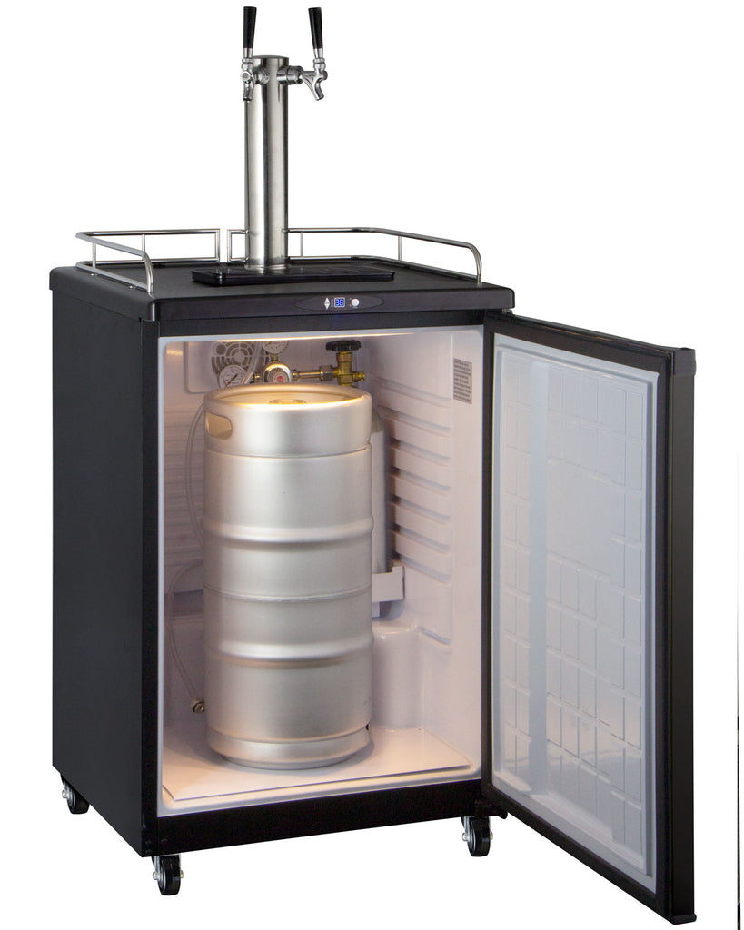 Kegco 24" Wide Kombucha Dual Tap Black Commercial/Residential Kegerator - KOM163B-2NK