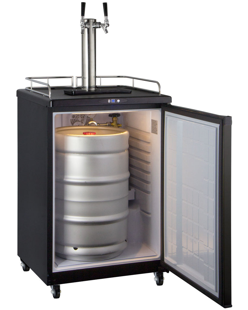 Kegco 24" Wide Kombucha Dual Tap Black Commercial/Residential Kegerator - KOM163B-2NK