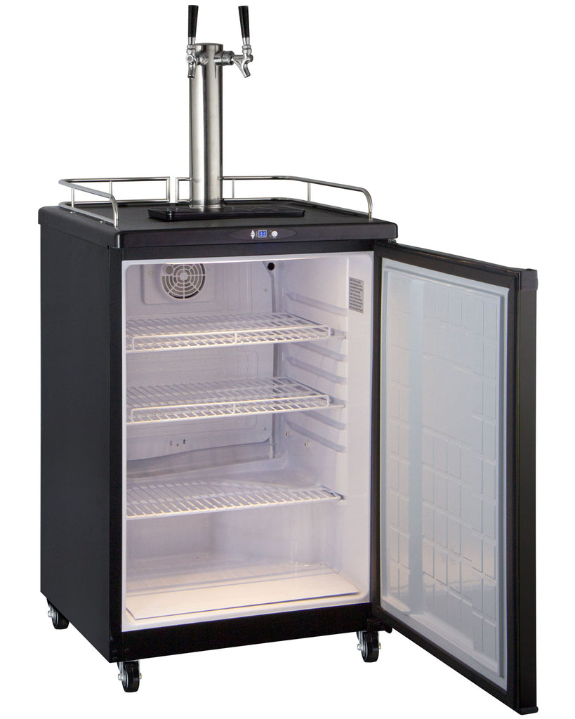 Kegco 24" Wide Kombucha Dual Tap Black Commercial/Residential Kegerator - KOM163B-2NK