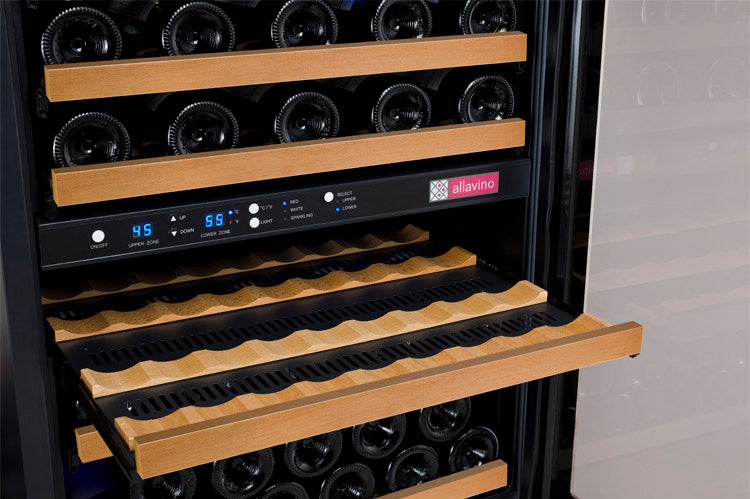 Allavino 24" Wide FlexCount II Tru-Vino 56 Bottle Dual Zone Black Left Hinge Wine Refrigerator - VSWR56-2BL20